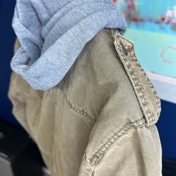 Levis Jacket Mens M Olive Green Quilted Lined Trucker Chore Military - Picture 12 of 16